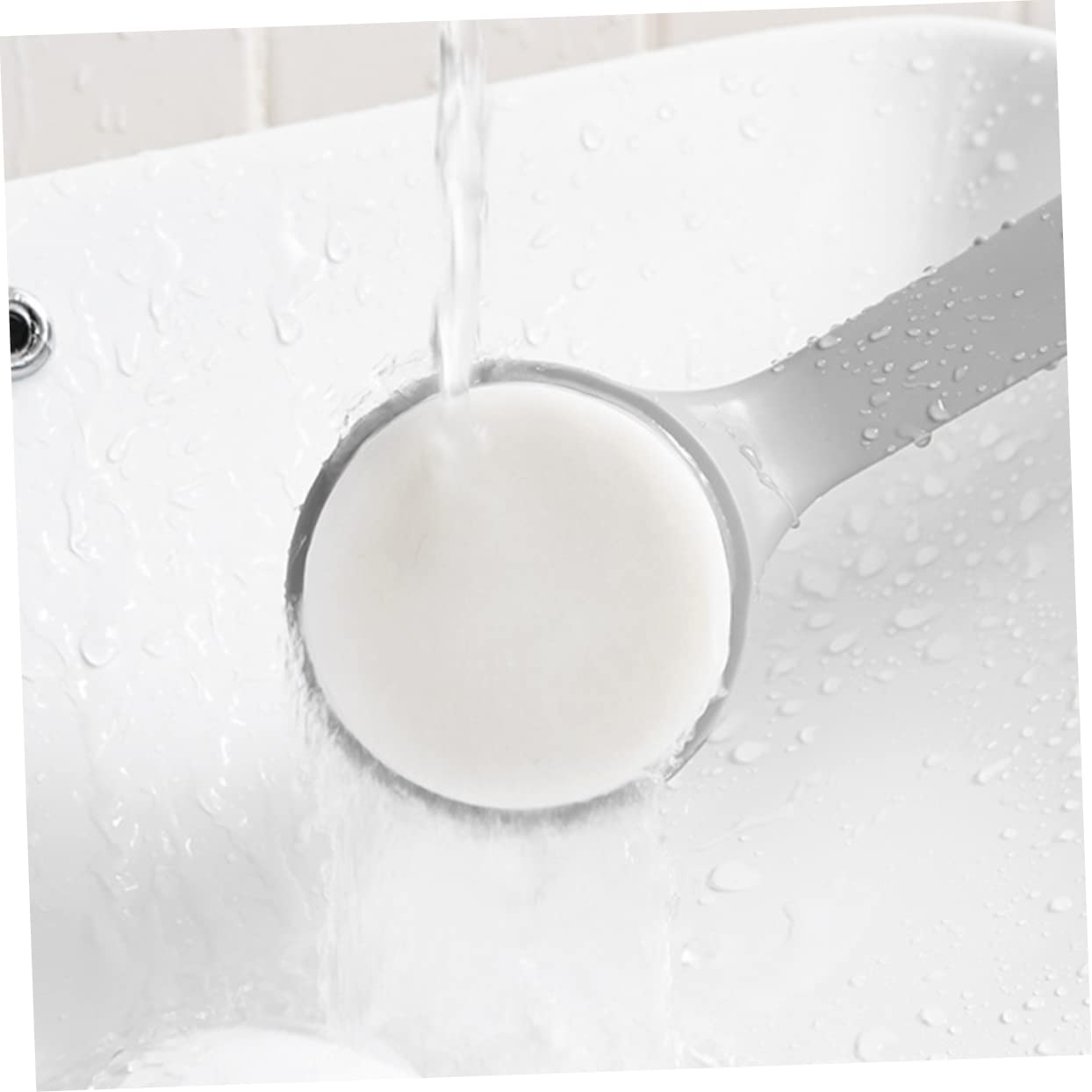Back Brush with Long Handle - Bath Brush - Shower Brush - Back Scrubber - Bath Sponge on Handle - Back Scrubber - Bathroom Accessories - Shower Sponge - Sponge with Handle - Back Sponge - Bathroom Supplies - Scrubbing - Hangable - Gray - 2 Pieces - Image 8