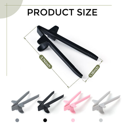 Finger Chopsticks - Gaming Accessories - Snack Sticks - Chip Tongs - Gadgets Men - Gift for Gamer - Computer Accessories - No More Greasy Fingers - Funny Gifts - Snack Tweezers - Reusable - Black White Gray and Pink - 4 Pieces - Image 2