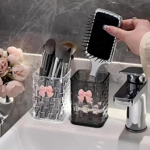 Desk organizer - Organizer - Storage basket - Storage box - Desk accessories - Desk organizer pen tray - Desk organizer pen tray - Bathroom cabinet - Bathroom furniture - Bow - Transparent white - 1 piece - Image 3