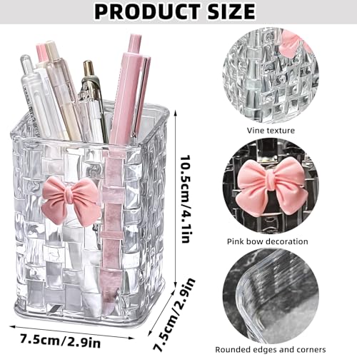Desk organizer - Organizer - Storage basket - Storage box - Desk accessories - Desk organizer pen tray - Desk organizer pen tray - Bathroom cabinet - Bathroom furniture - Bow - Transparent white - 1 piece - Image 6
