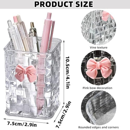 Desk organizer - Organizer - Storage basket - Storage box - Desk accessories - Desk organizer pen tray - Desk organizer pen tray - Bathroom cabinet - Bathroom furniture - Bow - Transparent white - 1 piece - Image 6