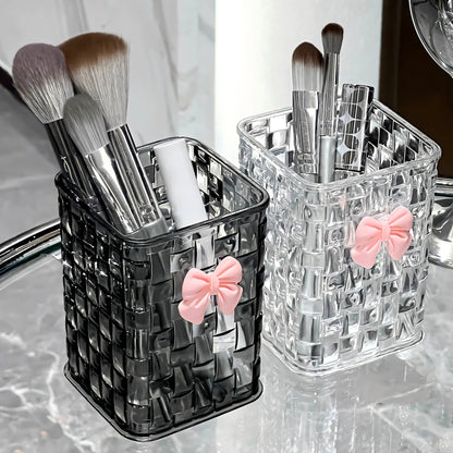 Desk organizer - Organizer - Storage basket - Storage box - Desk accessories - Desk organizer pen tray - Desk organizer pen tray - Bathroom cabinet - Bathroom furniture - Bow - Transparent white - 1 piece - Image 7