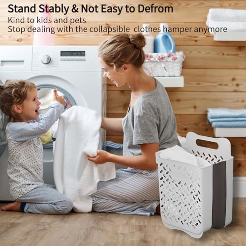 Laundry Basket - Folding Laundry Basket - Wall Shelf - Bath Shelf - Bathroom Rack - Storage Rack - Storage Basket - Organizer - Foldable Silicone Laundry Basket - Bathroom Furniture - Bathroom - Toilet - Black - 1 Piece - Image 2
