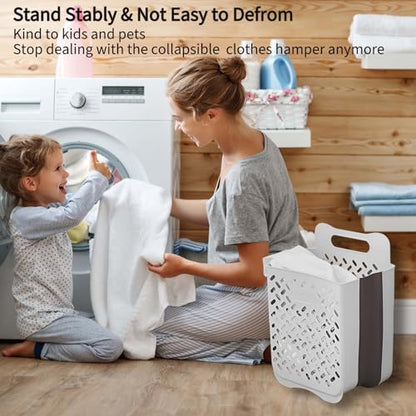 Laundry Basket - Folding Laundry Basket - Wall Shelf - Bath Shelf - Bathroom Rack - Storage Rack - Storage Basket - Organizer - Foldable Silicone Laundry Basket - Bathroom Furniture - Bathroom - Toilet - Black - 1 Piece - Image 2