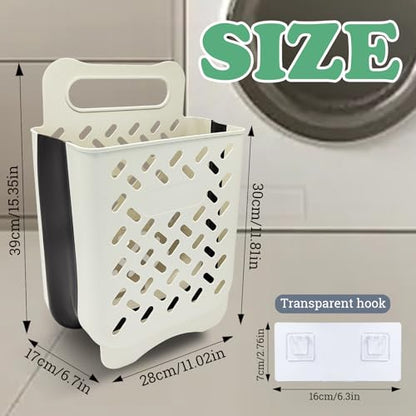 Laundry Basket - Folding Laundry Basket - Wall Shelf - Bath Shelf - Bathroom Rack - Storage Rack - Storage Basket - Organizer - Foldable Silicone Laundry Basket - Bathroom Furniture - Bathroom - Toilet - Black - 1 Piece - Image 5