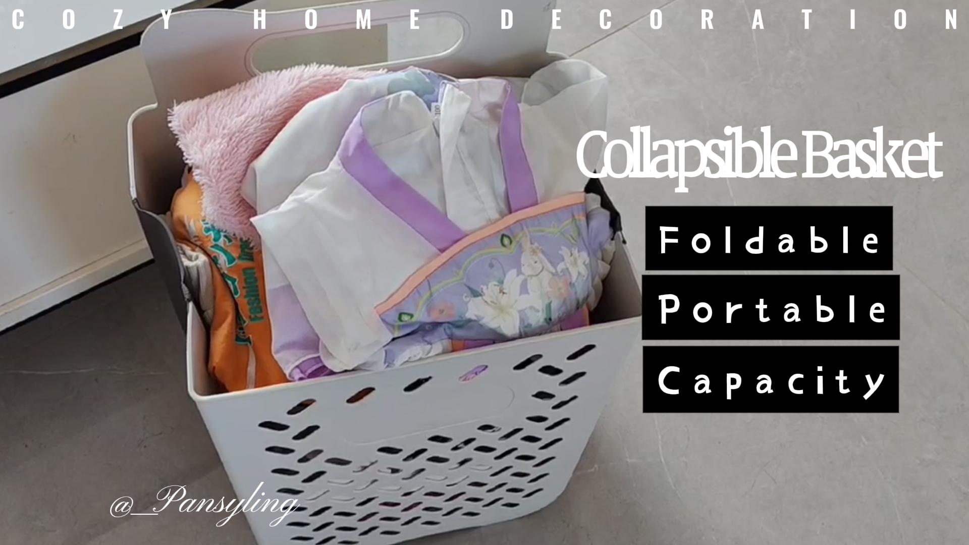 Laundry Basket - Folding Laundry Basket - Wall Shelf - Bath Shelf - Bathroom Rack - Storage Rack - Storage Basket - Organizer - Foldable Silicone Laundry Basket - Bathroom Furniture - Bathroom - Toilet - Black - 1 Piece - Image 7
