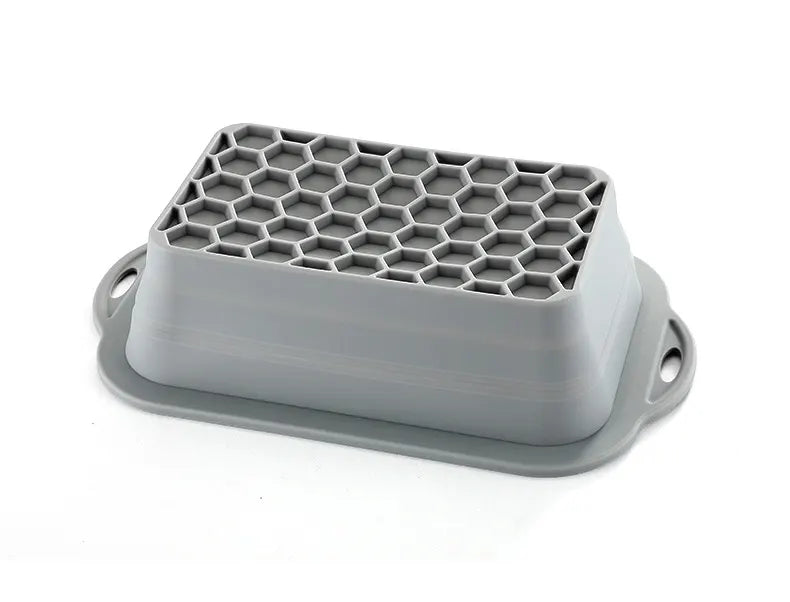 1 Piece Reusable Silicone Air Fryer Baking Mould for Cakes, Eggs and Snacks, Heat-Resistant Kitchen Accessory, Grey, Rectangular - Image 3