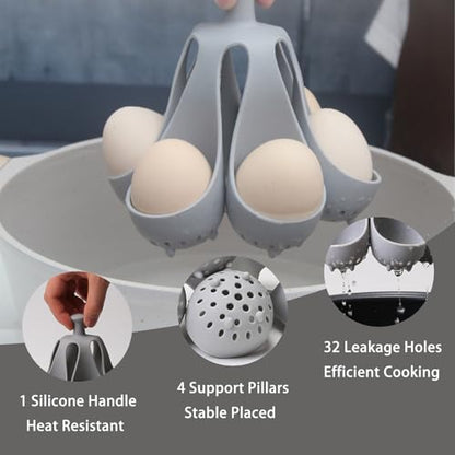 Egg cooker - baking supplies - egg cooker 6 eggs - egg carton - kitchen utensils - egg cooker - egg cooker mold - silicone egg cooker - silicone - silicone mold - silicone kitchen utensils - gray - 1 piece - Image 3