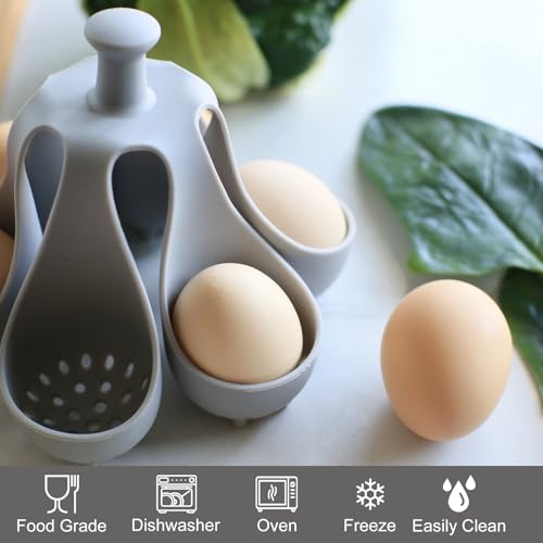 Egg cooker - baking supplies - egg cooker 6 eggs - egg carton - kitchen utensils - egg cooker - egg cooker mold - silicone egg cooker - silicone - silicone mold - silicone kitchen utensils - gray - 1 piece - Image 5