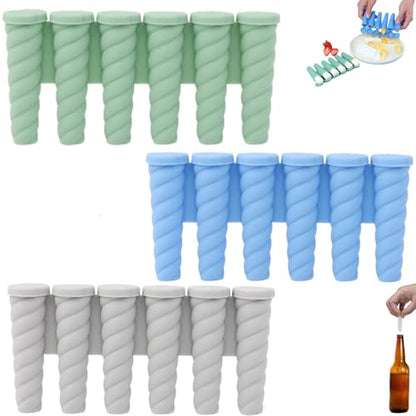 Ice cube tray - ice cubes - 6 ice cubes - ice cube makers - Kitchen utensils - ice cube tray with lid - silicone ice cube tray - silicone ice cubes - silicone - silicone mold - silicone kitchen utensils - Gray - Blue - Green - 3 pieces
