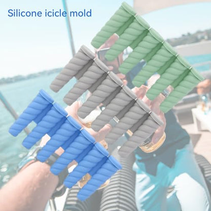 Ice cube tray - ice cubes - 6 ice cubes - ice cube makers - Kitchen utensils - ice cube tray with lid - silicone ice cube tray - silicone ice cubes - silicone - silicone mold - silicone kitchen utensils - Gray - Blue - Green - 3 pieces - Image 4