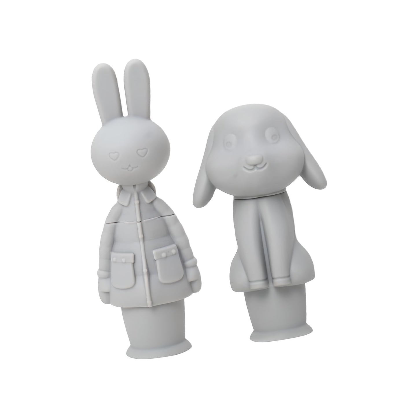 Wine stopper - festival cap - Beer stopper - Champagne stopper - Wine stopper - Bottle stopper - beer package - Rabbit - silicone - silicone stopper - bottle cap for festivals - gray - 2 pieces - Image 3
