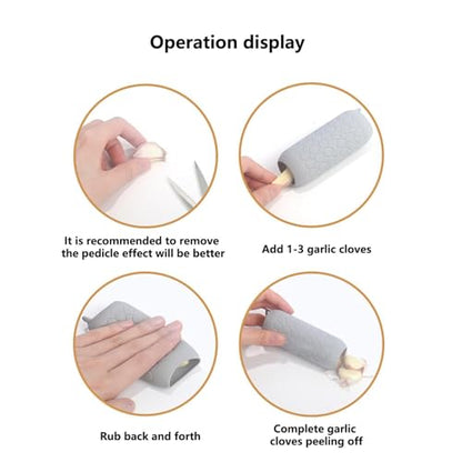 Garlic Peeler - Garlic Press - Garlic Peeler - Kitchen Utensils - Silicone - Silicone Garlic Press - Manual Garlic Press - Garlic Rolling Pin - Gray - 3 Pieces - Image 4