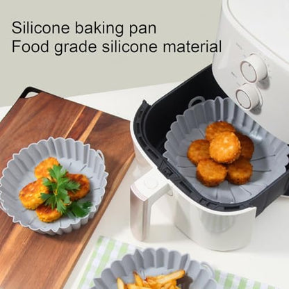 Baking - Baking supplies - Airfryer baking - Baking tray - Kitchen utensils - Baking pan - Cake moulds - Silicone baking moulds - Silicone baking mat - Silicone mould - Silicone kitchen utensils - Gray - Round baking tray - 1 piece - Image 3