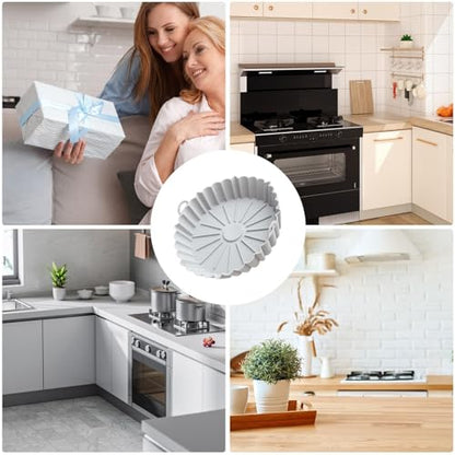 Baking - Baking supplies - Airfryer baking - Baking tray - Kitchen utensils - Baking pan - Cake moulds - Silicone baking moulds - Silicone baking mat - Silicone mould - Silicone kitchen utensils - Gray - Round baking tray - 1 piece - Image 4