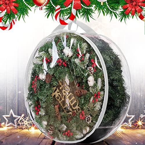 Storage bag - Christmas wreath organizer - Transparent Christmas wreath - Storage box - Christmas tree storage bag - Wreath organizer - Artificial wreath organizer - Organizer - With handle - White - 60 cm - 2 pieces - Image 5