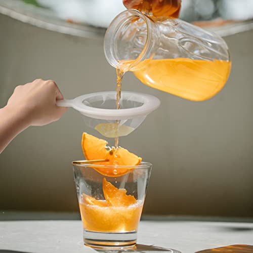 Sieve - Fine sieve - Soy milk sieve - Juicer sieve - Filter - With handle - Kitchen - Ladle - filtering coffee, juice, oil, soy milk - white - 3 pieces - Image 2
