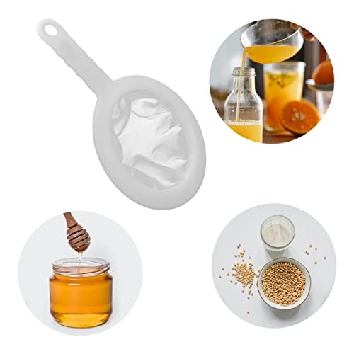 Sieve - Fine sieve - Soy milk sieve - Juicer sieve - Filter - With handle - Kitchen - Ladle - filtering coffee, juice, oil, soy milk - white - 3 pieces - Image 5