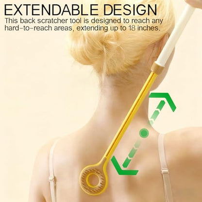 Massager - Back Massager - Telescopic Massager - Portable Massager - For Men, Women, Fathers, Mothers - Women's Gifts - Father's Gifts - Mother's Gift - Festive Gift - Christmas Gift - Yellow - 1 Piece - Image 2