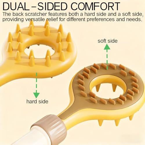 Massager - Back Massager - Telescopic Massager - Portable Massager - For Men, Women, Fathers, Mothers - Women's Gifts - Father's Gifts - Mother's Gift - Festive Gift - Christmas Gift - Yellow - 1 Piece - Image 3