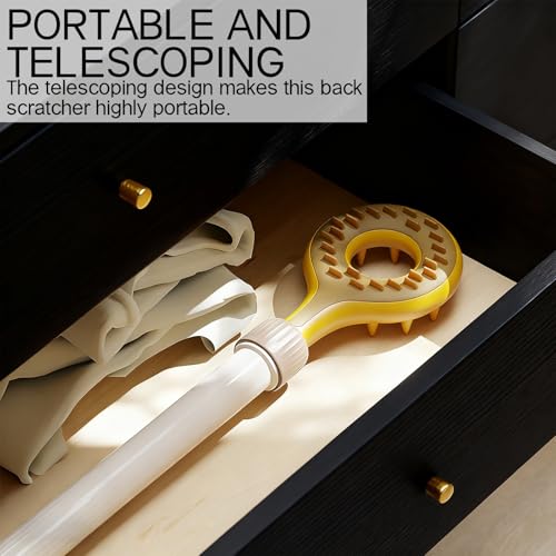 Massager - Back Massager - Telescopic Massager - Portable Massager - For Men, Women, Fathers, Mothers - Women's Gifts - Father's Gifts - Mother's Gift - Festive Gift - Christmas Gift - Yellow - 1 Piece - Image 4