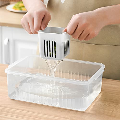 Storage box - Storage box with lid - Organizer - Food storage containers - Fridge organizer - Pallet - Divider pallet - Fruit bowl - Fruit basket - Ginger Organizer - 4 compartments - White - 1 piece - Image 3