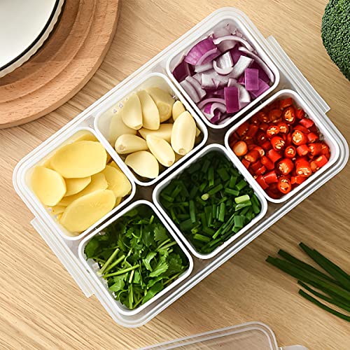 Storage box - Storage box with lid - Organizer - Food storage containers - Fridge organizer - Pallet - Divider pallet - Fruit bowl - Fruit basket - Ginger Organizer - 4 compartments - White - 1 piece - Image 5