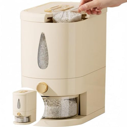 Rice container - Organizer - Storage box - Rice bin - Rice storage - Grain storage - Storage cabinet - Rice organizer - Kitchen dispenser - With measuring cup - White - 1 piece - Image 5