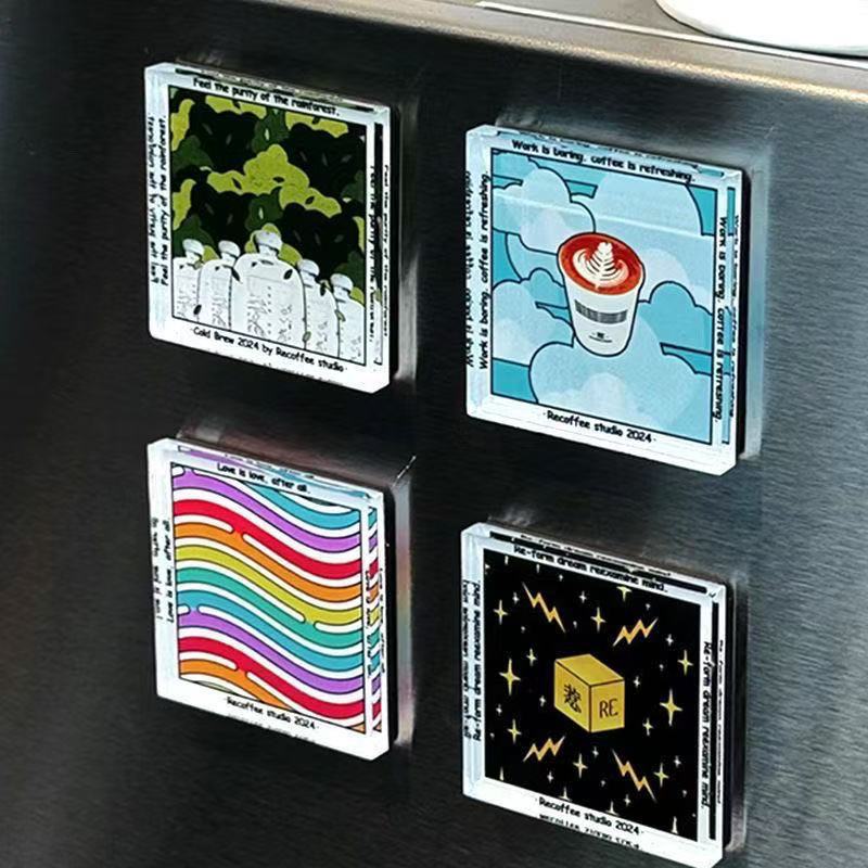 Fridge magnet set - DIY decoration - magnetic wall sticker - living room decoration - decoration - office decoration - party decoration - Christmas gifts - Christmas gifts for adults - Acrylic - Transparent - 5 cm x 5 cm - 24 pieces - Image 7
