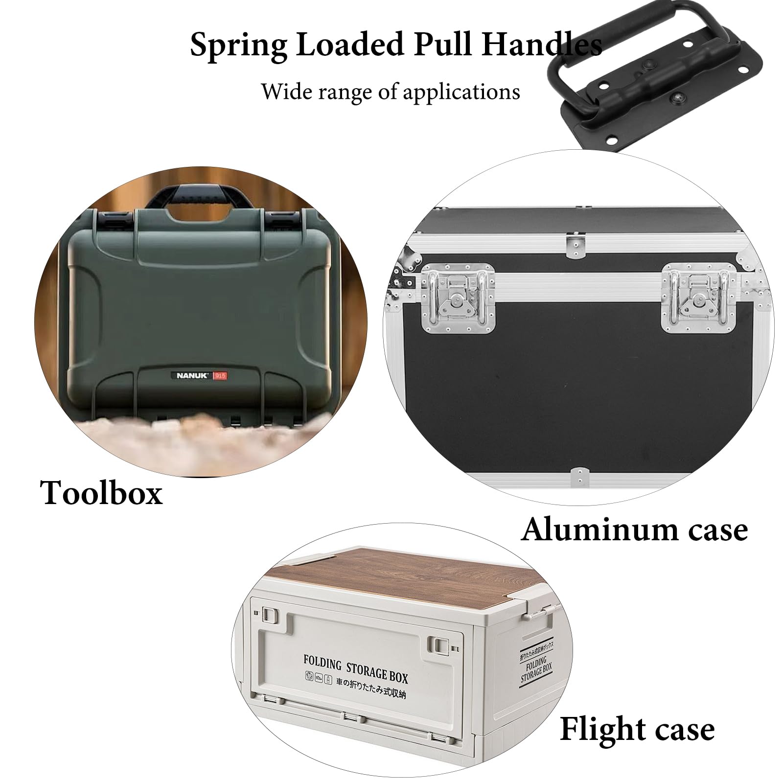 Handle - Tool Box Handle - Cabinet Handle - Tool Handle - Tool Set Handle - Tool Case Handle - Tool Bag Handle - With Grip - Black - Pack of 2 - Image 5
