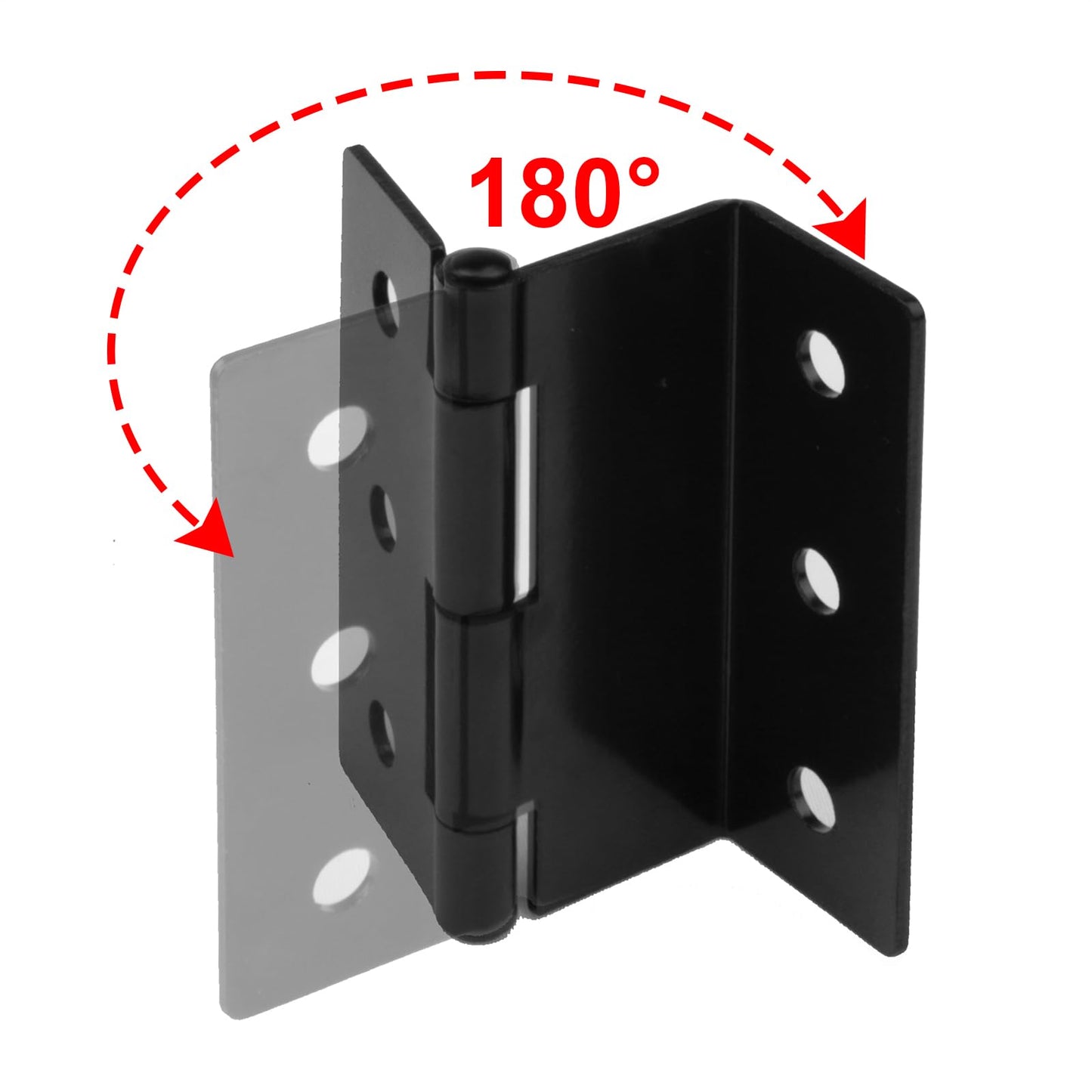 Hinges - Triple hinges - Cabinets - Kitchen cabinet - Wardrobe - Wooden cabinet - Door stopper - Cabinet - Trash can - Wardrobe - Suitcase hand luggage - Suitcase - Iron - Black - 6 pieces - Image 4