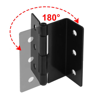 Hinges - Triple hinges - Cabinets - Kitchen cabinet - Wardrobe - Wooden cabinet - Door stopper - Cabinet - Trash can - Wardrobe - Suitcase hand luggage - Suitcase - Iron - Black - 6 pieces - Image 4