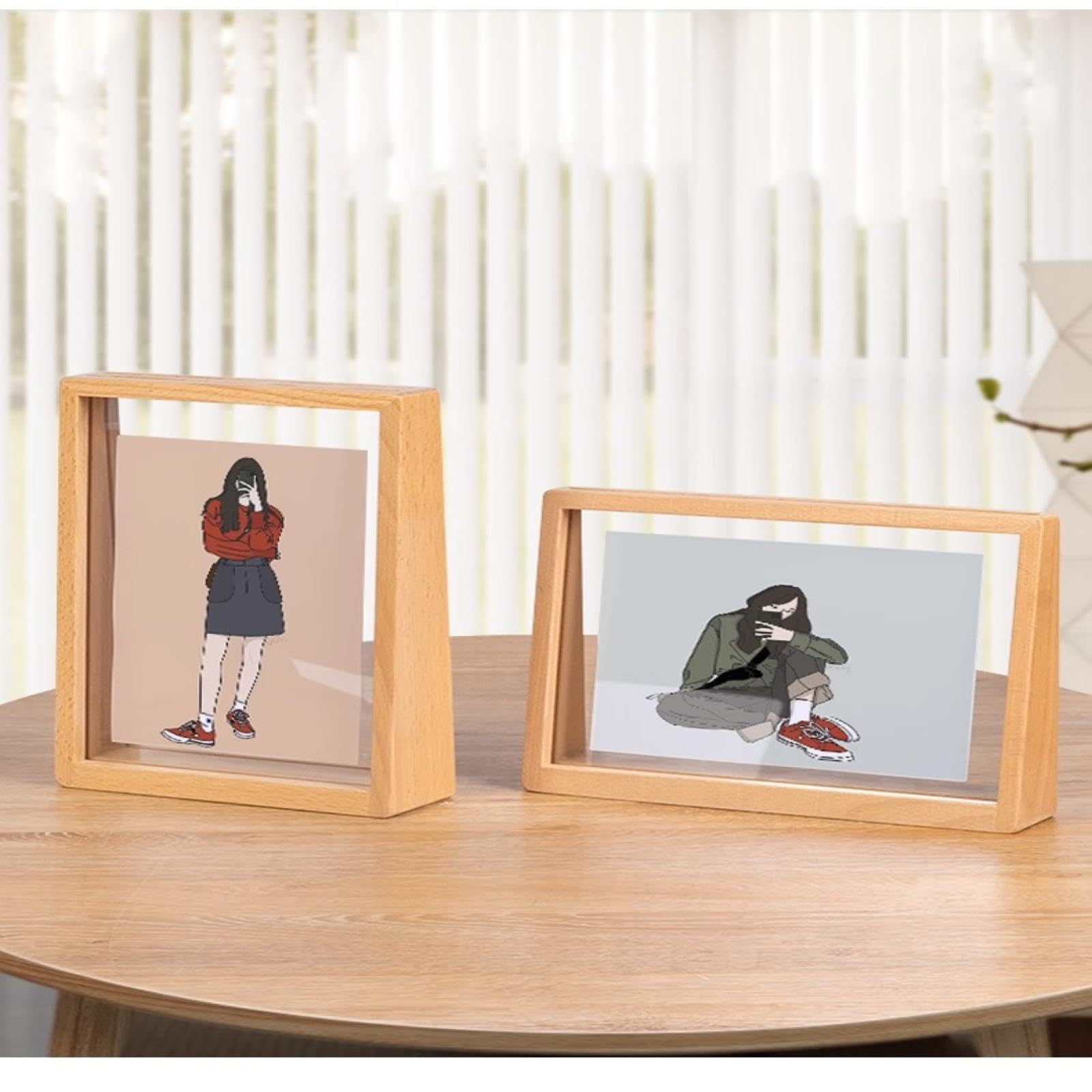 Photo frame - 3D photo frame - Wooden photo frame - Bedroom decoration - Living room decoration - Christmas decoration for indoors - Wooden - Transparent - 2 pieces - Image 8