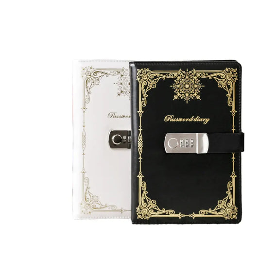 Diary - Journal - diary with lock - password book - Notebook - notebook A5 - diary for adults - books - Retro - Creative - Christmas gifts - Christmas gifts for adults - gift for women - gift for men -White - Image 2