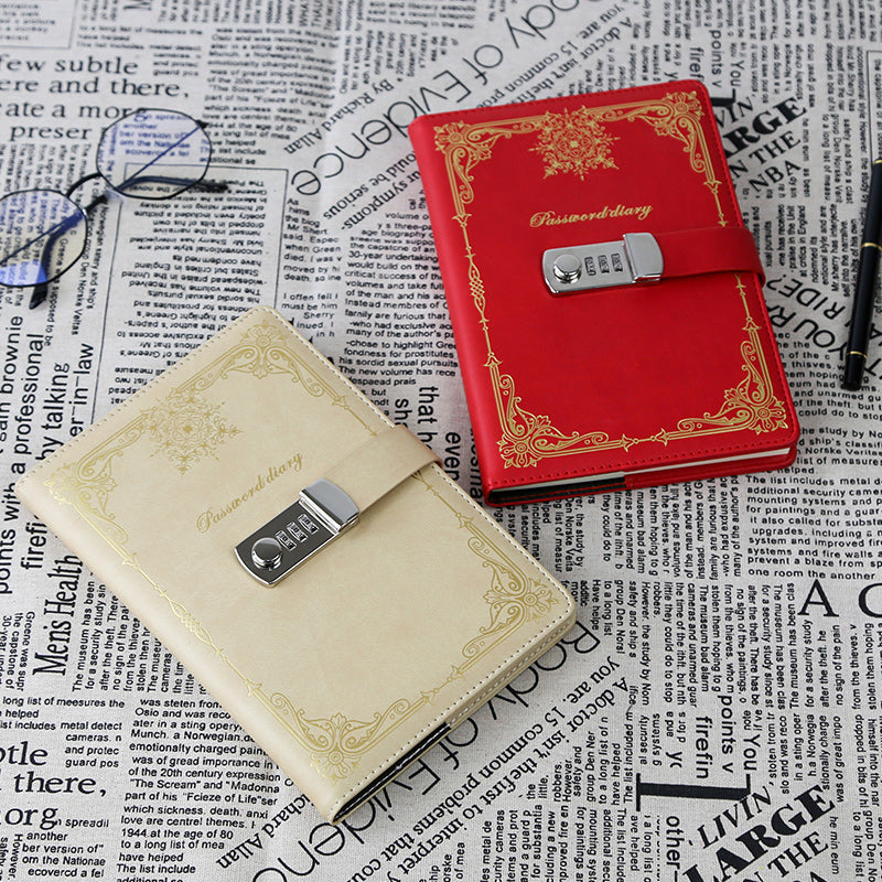 Diary - Journal - diary with lock - password book - Notebook - notebook A5 - diary for adults - books - Retro - Creative - Christmas gifts - Christmas gifts for adults - gift for women - gift for men -White - Image 3