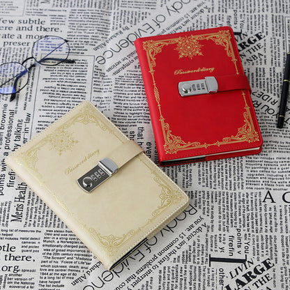 Diary - Journal - diary with lock - password book - Notebook - notebook A5 - diary for adults - books - Retro - Creative - Christmas gifts - Christmas gifts for adults - gift for women - gift for men -White - Image 3