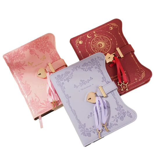 B6 Lockable Diary with Key, Retro PU Leather Journal and Lined Notebook for Writing, Travel and Gift Giving, Pink - Image 3
