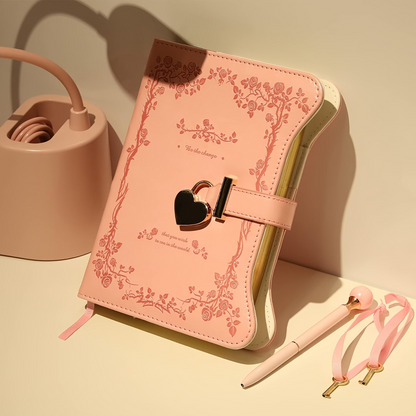 Diary - Journal - diary with lock - password book - Notebook - notebook b6 - diary for adults - books - Retro - Creative - Christmas gifts - Christmas gifts for adults - gift for women - gift for men - pink - Image 7