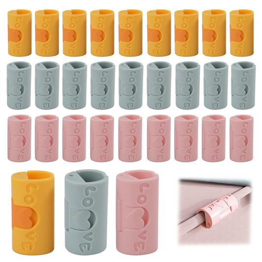 Clothes Pegs - Hanger Clips - Clips - Windproof Pegs - Clothesline Pegs - Trouser Hanger Clips - Clothespins - Velvet Hanger Clips - Laundry Clips - Non-Slip Clothes Clips - Needleless - Pink - Blue - Yellow - 30 pieces