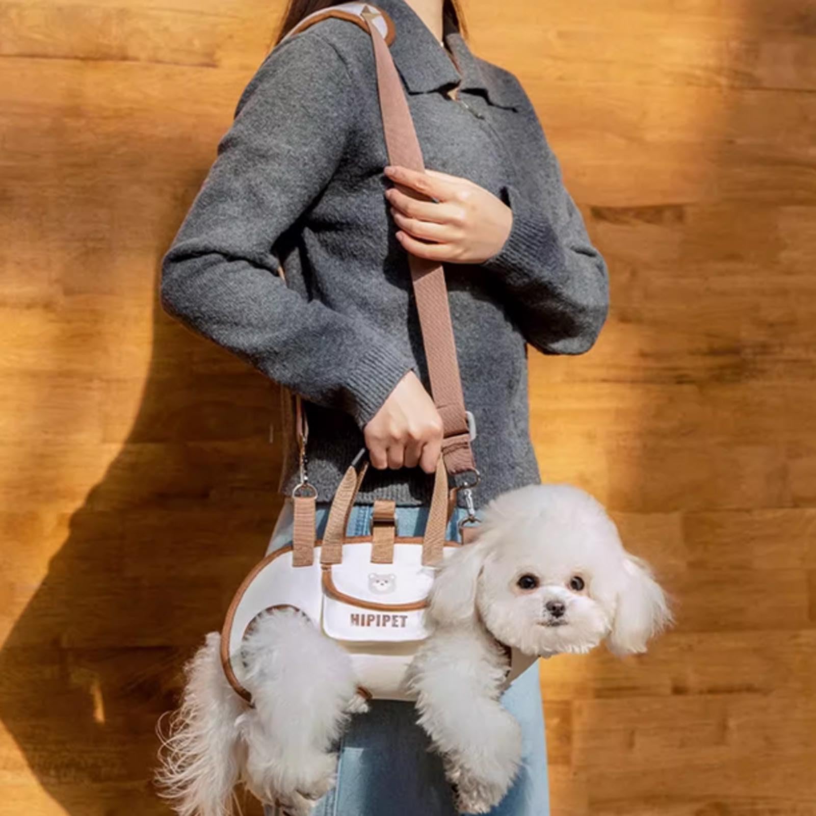 Dog Bag - Dog Carrier Bag - Dog Basket - Dog Cushion - Dog Coat - Dog Accessories - Cat Travel Basket - Dog Supplies - Puppy Bag - Dog Clothing - Cat Transport Box - Cat Basket - Travel Bag - White - 1 Piece - Image 4