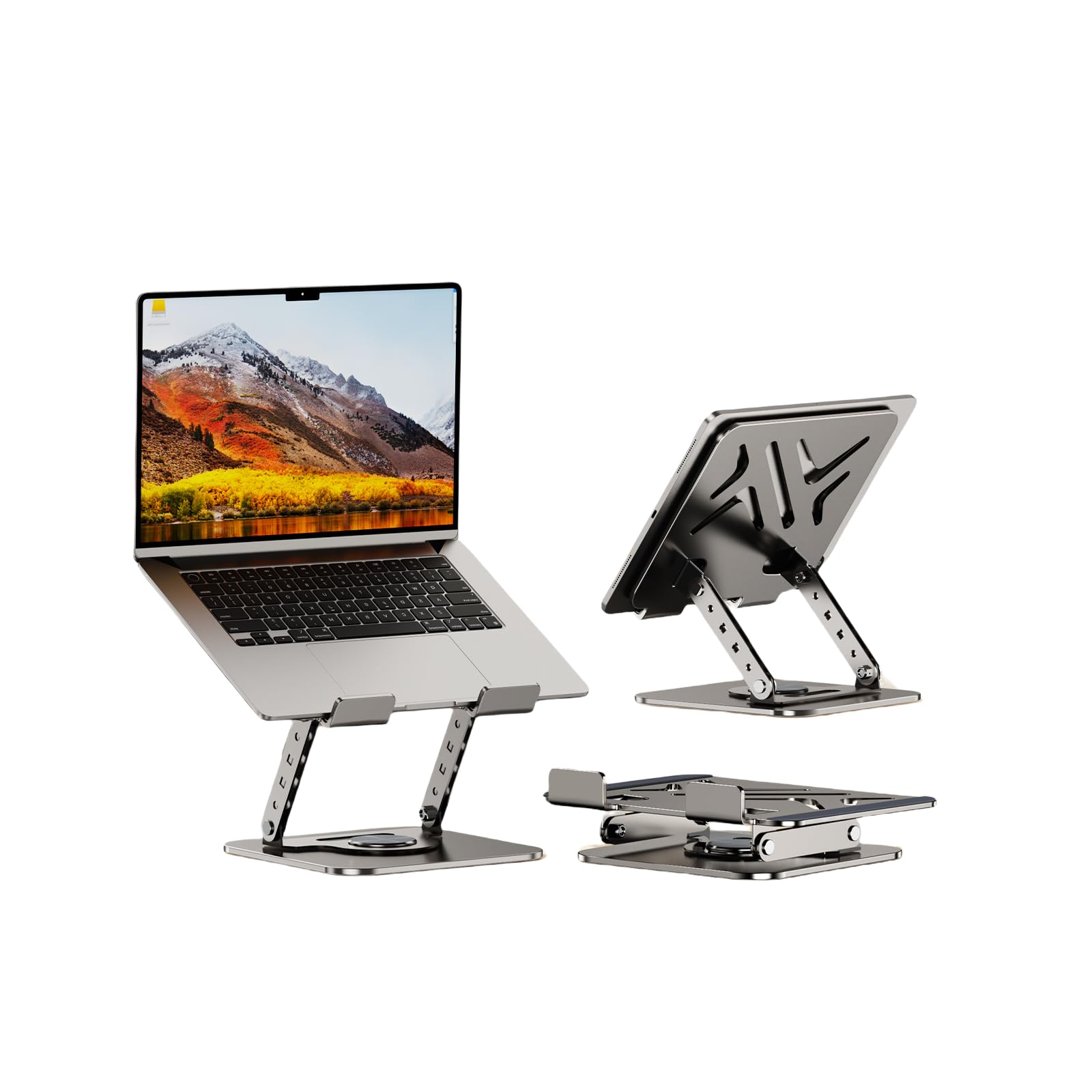 Laptop Stand - Laptop Riser - Desk Accessories - Notebook Stand - Laptop Holder - Office Supplies - Ergonomic Stand - Folding Stand - Laptop Support - Ventilation Stand - Black - 1 piece - Image 2