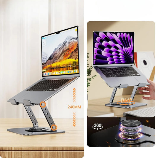 Laptop Stand - Laptop Riser - Desk Accessories - Notebook Stand - Laptop Holder - Office Supplies - Ergonomic Stand - Folding Stand - Laptop Support - Ventilation Stand - Black - 1 piece - Image 3