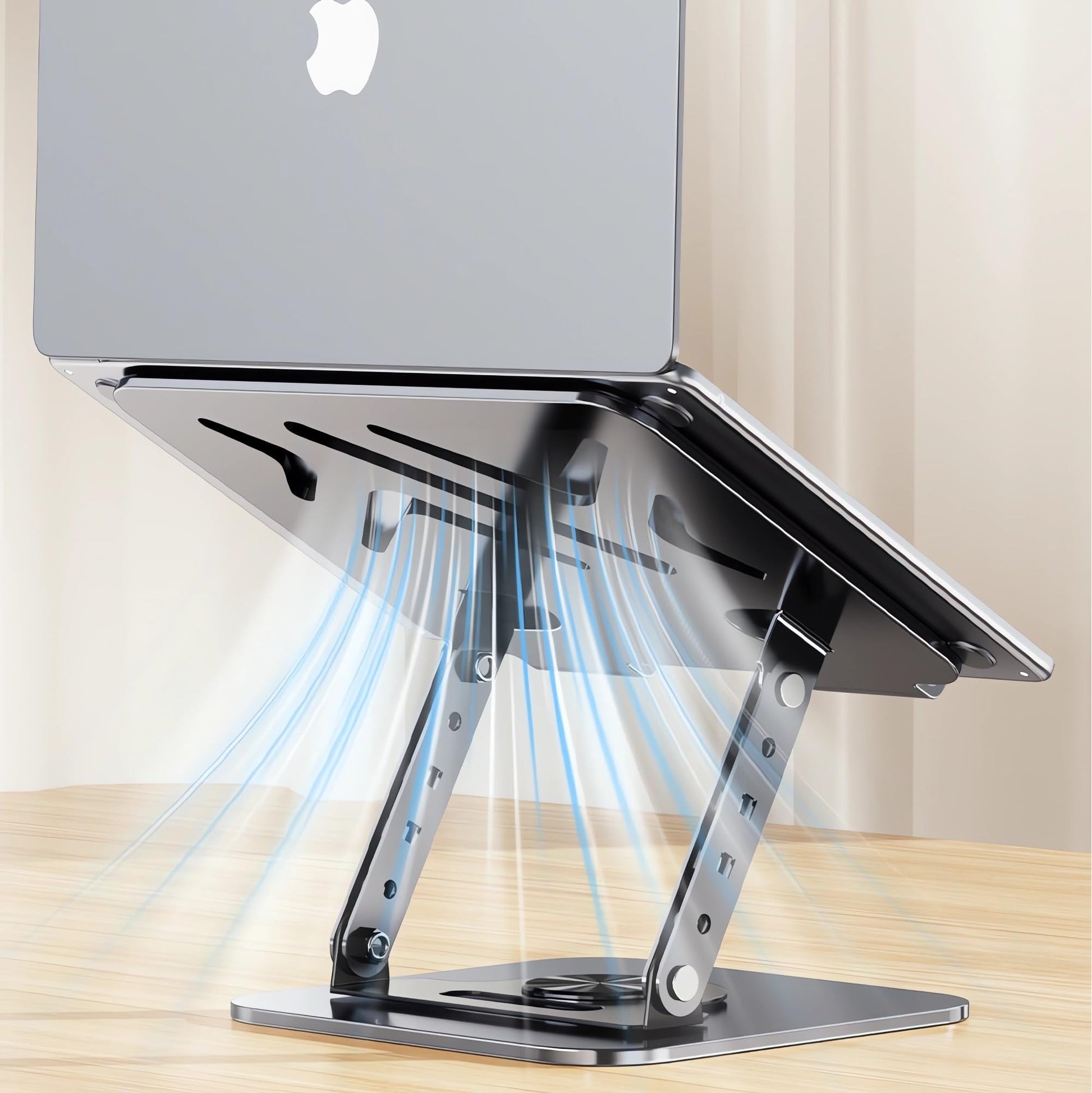 Laptop Stand - Laptop Riser - Desk Accessories - Notebook Stand - Laptop Holder - Office Supplies - Ergonomic Stand - Folding Stand - Laptop Support - Ventilation Stand - Black - 1 piece - Image 4