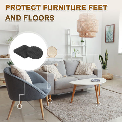 Floor protectors - Felt pads - Anti-slip - Chair caps - Chair leg protectors - Furniture felt - Rubber feet - Furniture glides - Felt pads for chairs - Self-adhesive felt pads - Black - 72 pieces - Image 6
