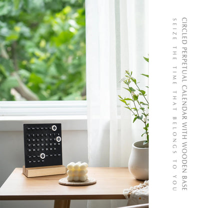 Perpetual Calendar - Desk Calendar - Desk Accessories - Home Decor - Wooden Calendar - Table Calendar - Office Supplies - Home Decor - Gadgets - Date Indicator - White - 1 Piece - Image 3
