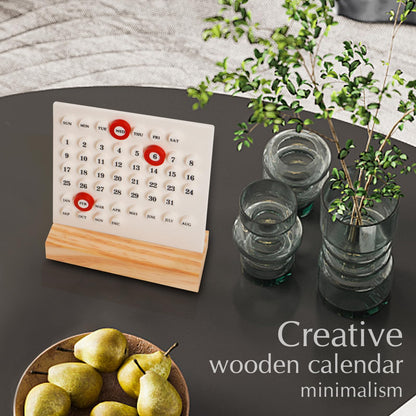 Perpetual Calendar - Desk Calendar - Desk Accessories - Home Decor - Wooden Calendar - Table Calendar - Office Supplies - Home Decor - Gadgets - Date Indicator - Black - 1 Piece - Image 2