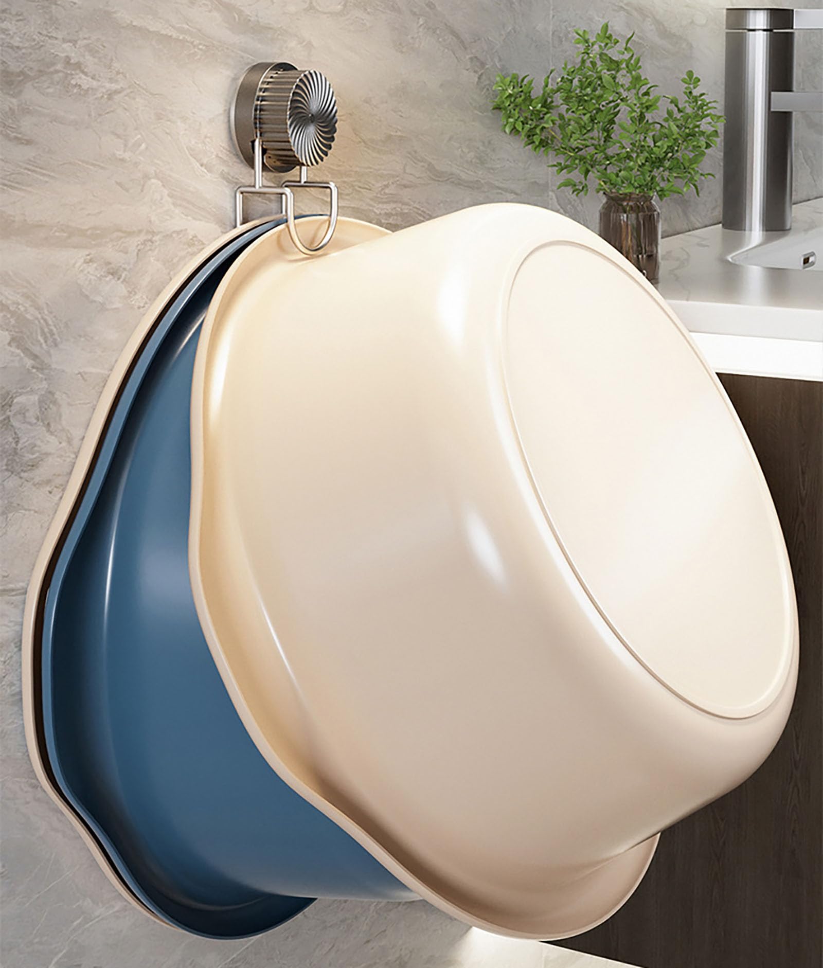 Bathroom Hooks - Towel Hook - Bathroom Accessories - Suction Cup Hooks - Sponge Holder - Kitchen Accessories - Hanging Hooks - Bathroom Organizer - Wall Hook - No Drilling - White - 1 Piece - Image 6