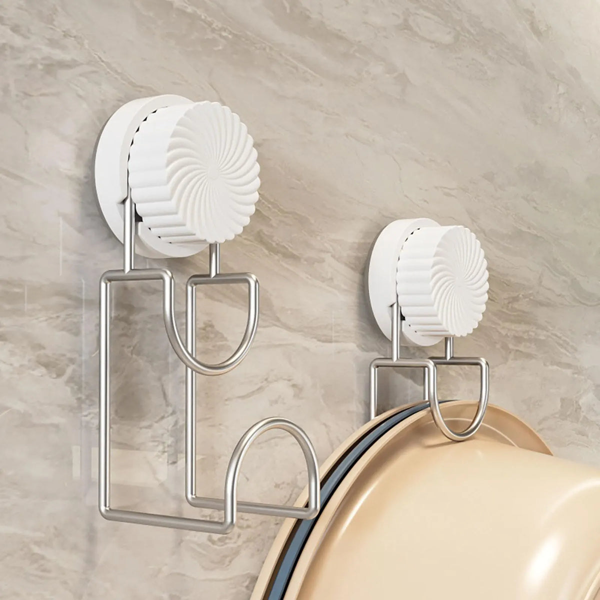 1 Piece Suction Cup Bathroom Hook with Holder for Towels, Sponges and Small Accessories, No-Drill Wall Storage for Kitchens, White - Image 7