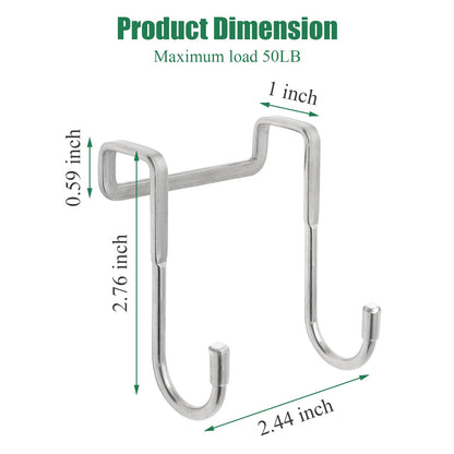 Door Hook - Coat Rack - Door Hanger - Towel Hook - Bathroom Accessories - Kitchen Accessories - Clothes Hook - Hanging Hooks - Door Coat Rack - Stainless Steel Hooks - No Drilling - Stainless Steel - 6 Pieces - Image 2