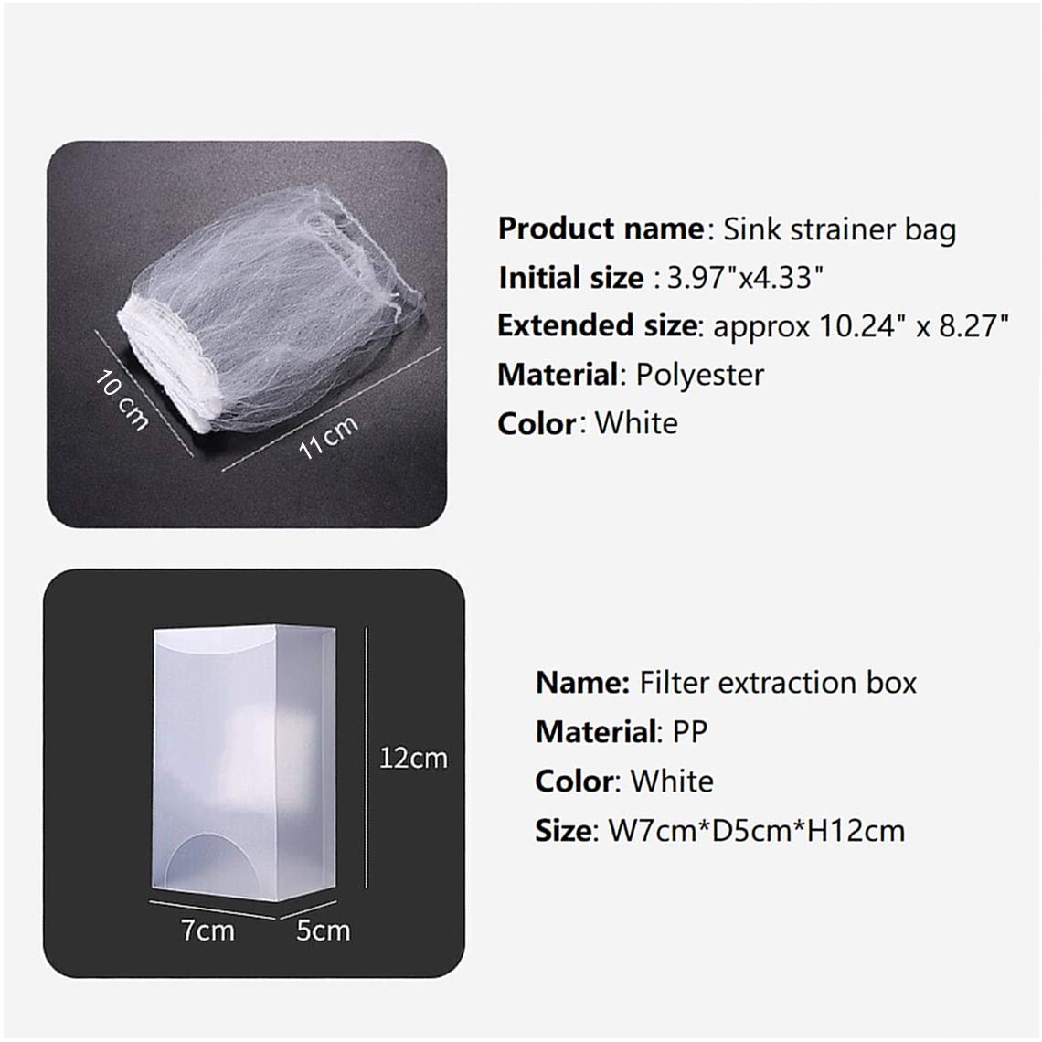 Sink Filter Bags - Sink Strainer - Sink Filter - Disposables - Sink Organizer - Anti-Clogging - Kitchen Accessories - Drain Strainer - White - 200 Pieces - Image 2